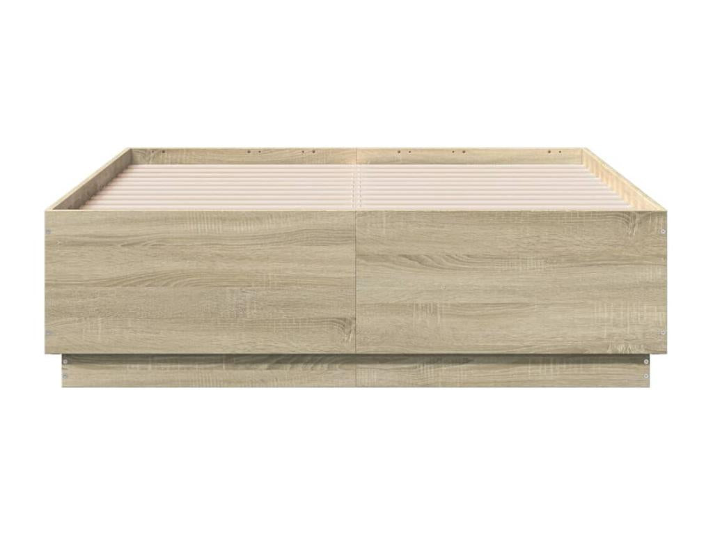 Bed - Natural Wood, W 76 x D 54.3 x H 15.7 in