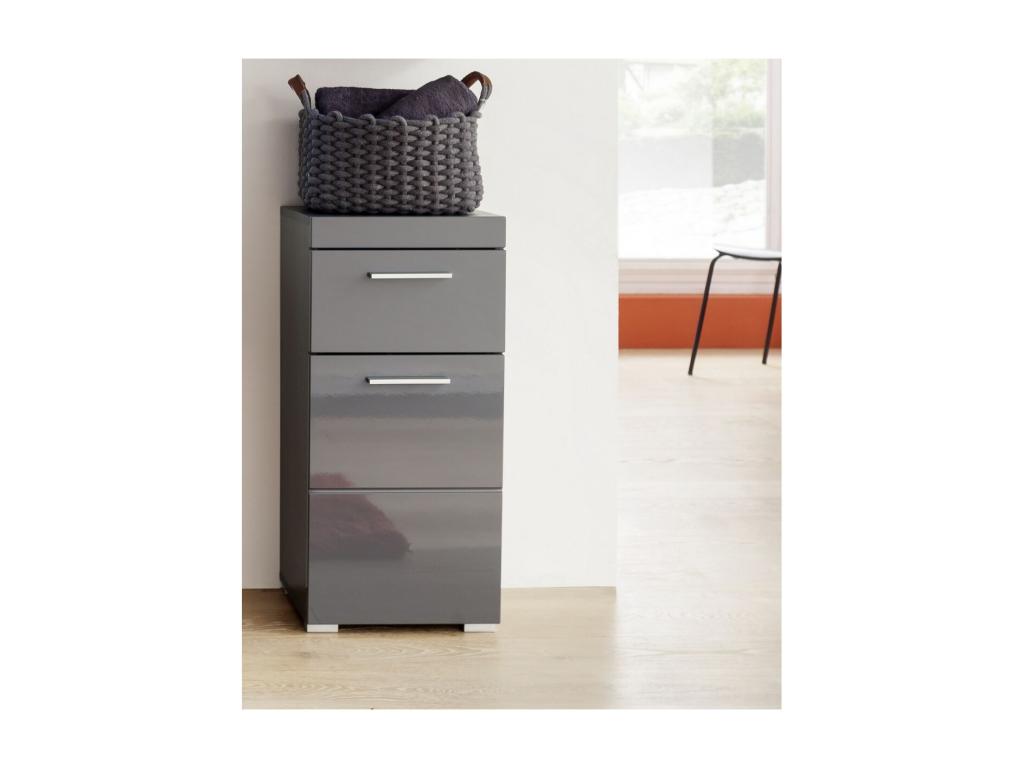 Cabinet - Gray Engineered Wood, W 14.6 x D 31.1 x H 12.2 in