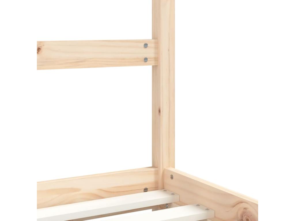 Bed - Brown Wood, W 77 x D 37.6 x H 62.2 in