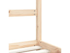 Bed - Brown Wood, W 77 x D 37.6 x H 62.2 in