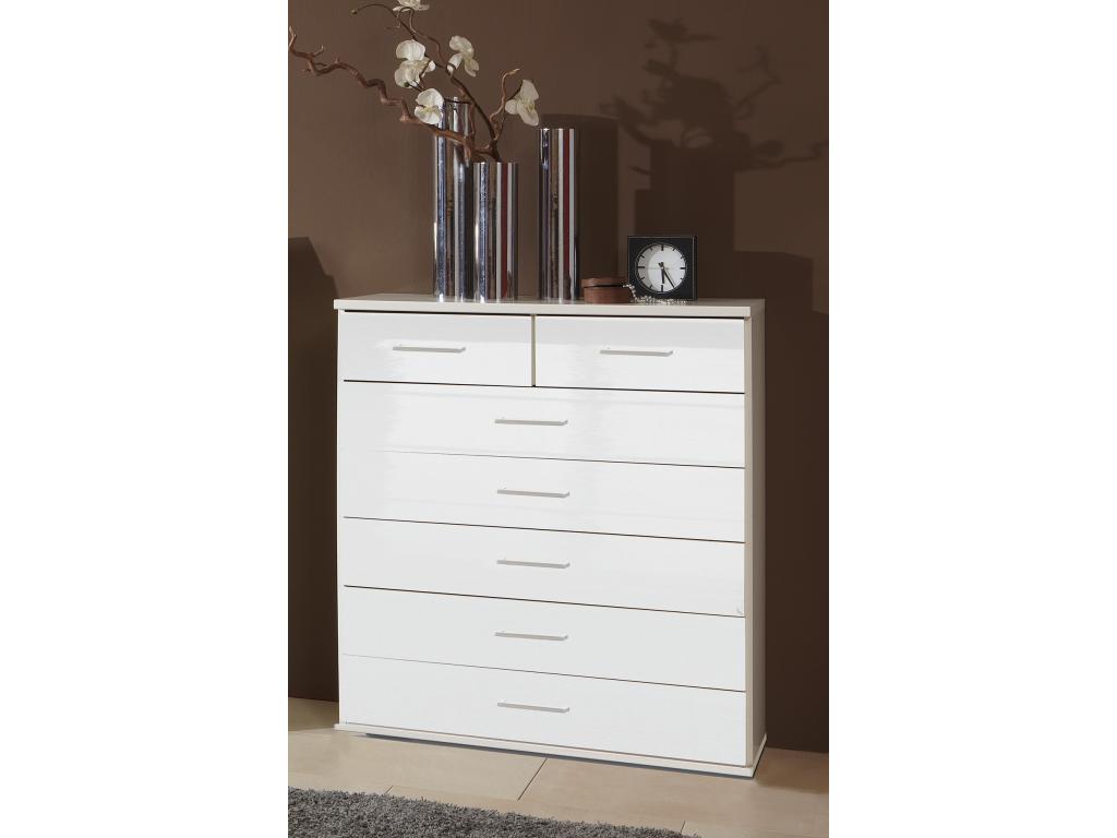 Dresser - White Engineered Wood, W 35.4 x D 15.7 x H 41.7 in