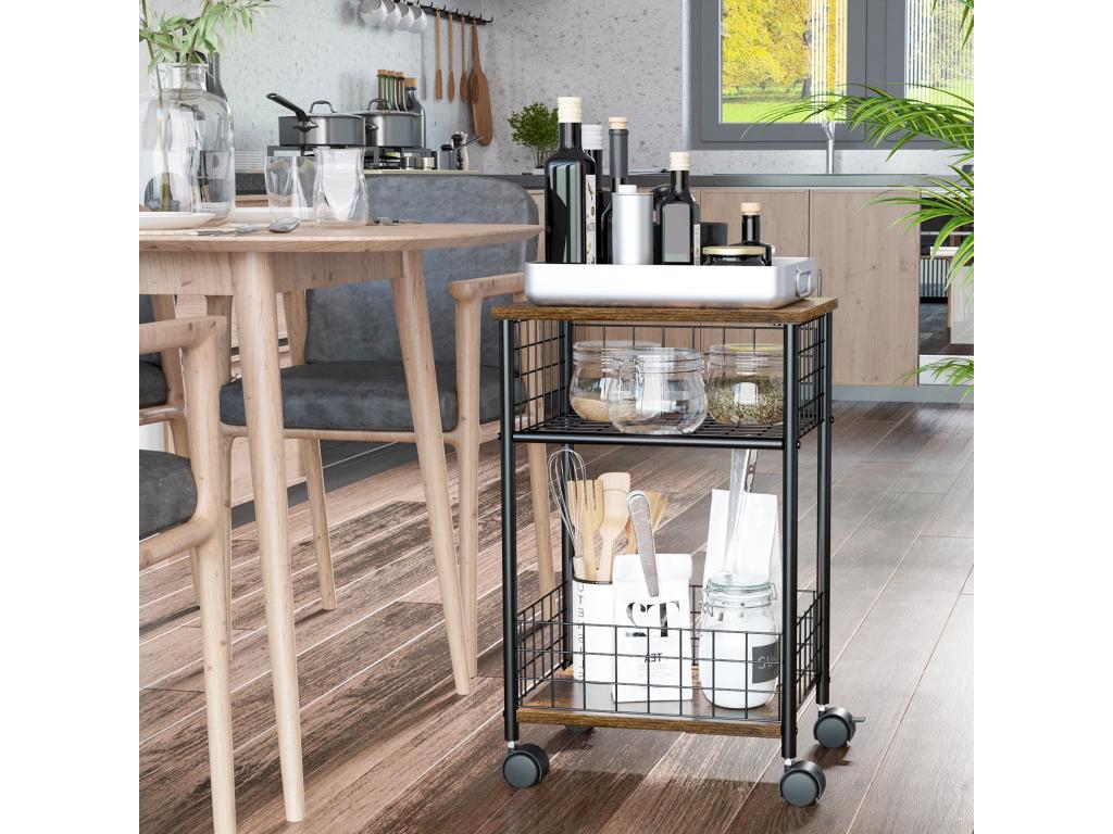 Shelf - Brown Engineered Wood, W 15.7 x D 11.8 x H 24.4 in