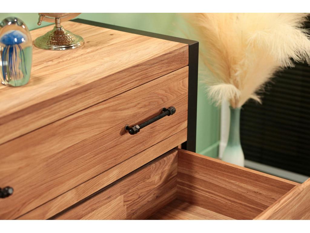 Dresser - Beige Oak Wood, W 43.3 x D 17.7 x H 31.5 in