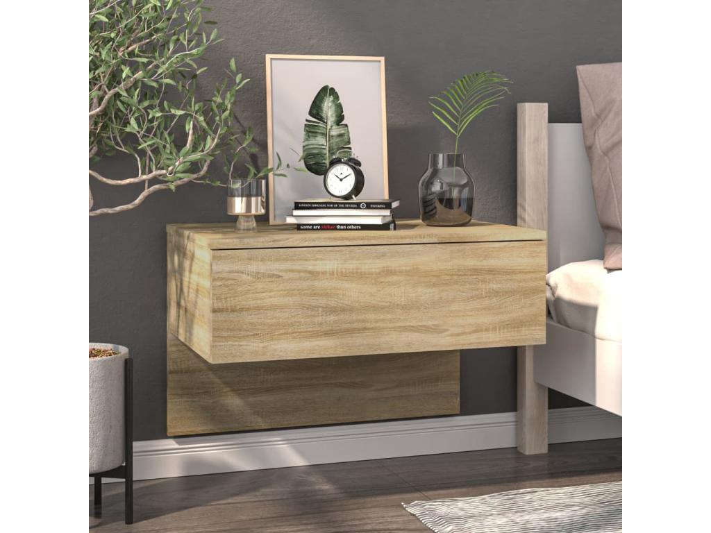 Table - Brown Wood, W 23.6 x D 15.7 x H 15.7 in