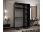 Wardrobe - Black Wood, W 59.1 x D 25.2 x H 96.7 in