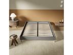 Bed Frame - Gray Cotton, W 82.7 x D 59.1 x H 11.8 in