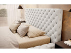 Bed - White Faux Leather, W 71.3 x D 91.3 x H 46.1 in