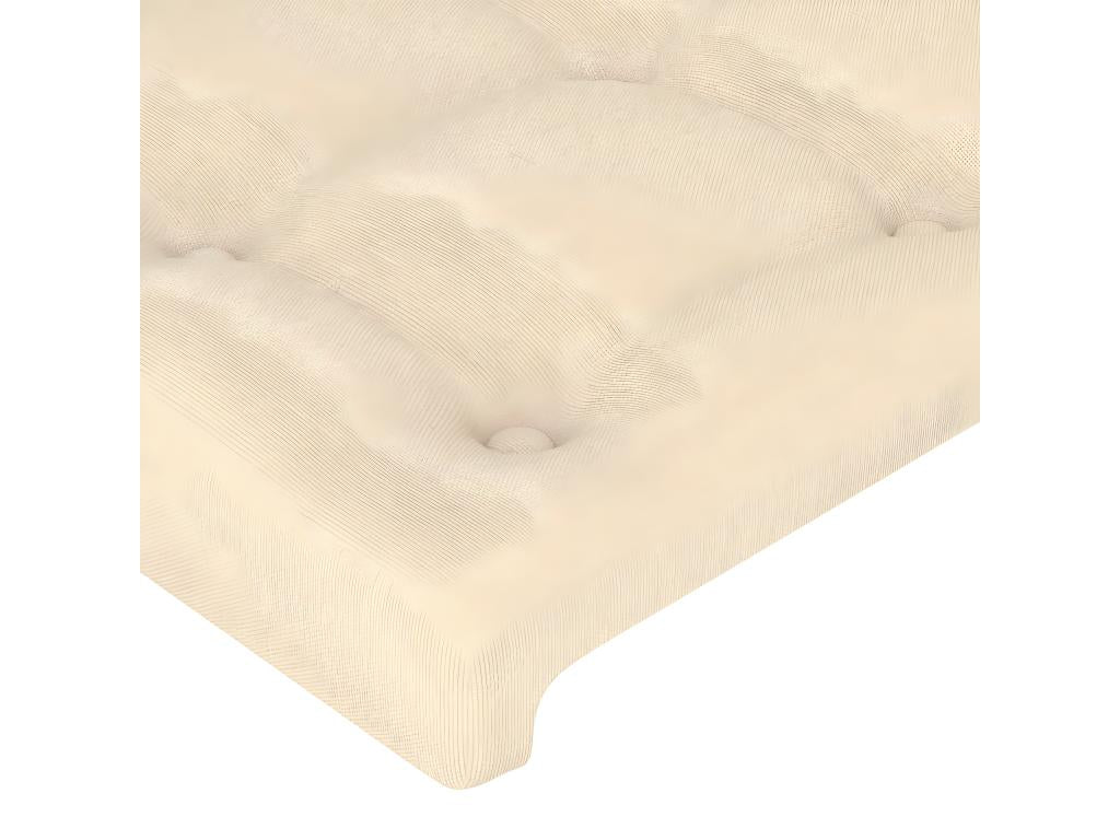 Bed - Creme Polyester Fabric, W 31.5 x D 2 x H 34.6 in