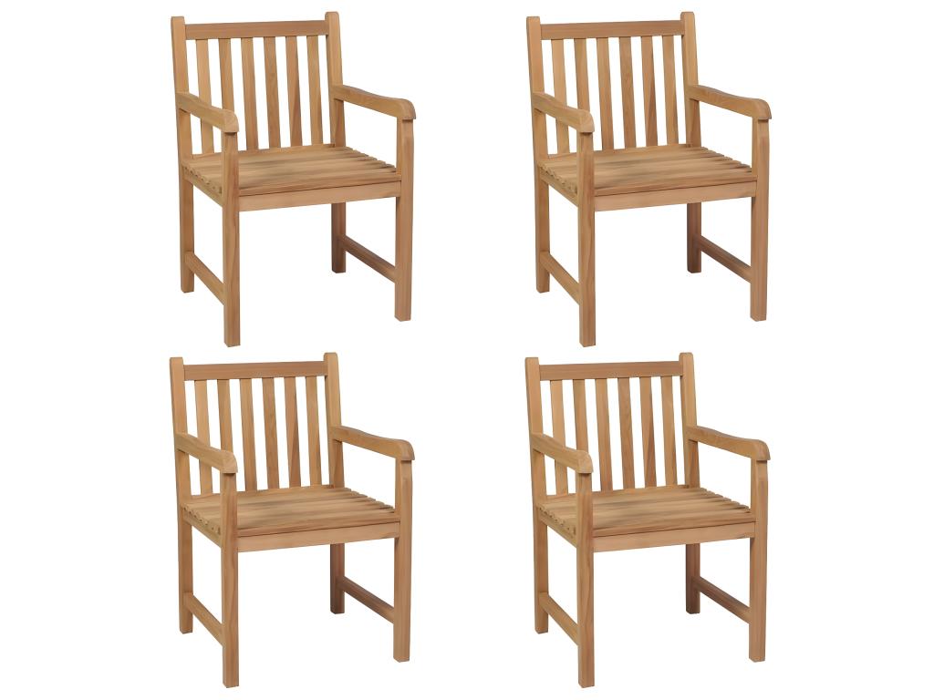 Set of 4 Chairs - Gray Wood, W 22 x D 24.4 x H 36.2 in