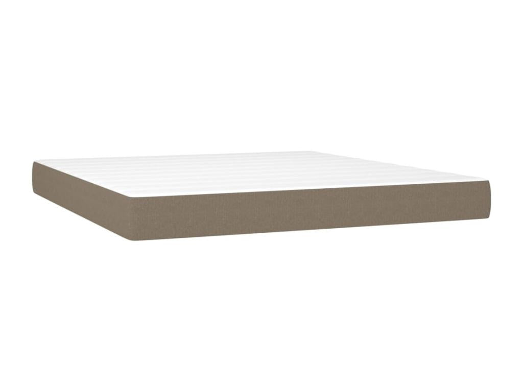 Bed Frame with Mattress with LED - White Polyester Fabric, W 79.9 x D 63 x H 30.7 in