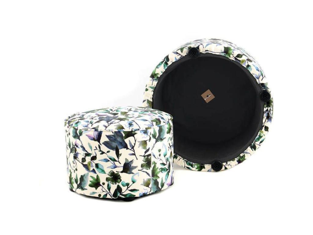 Set of 2 Home Items - White Polyester Fabric, W 22.8 x D 22.8 x H 14.2 in