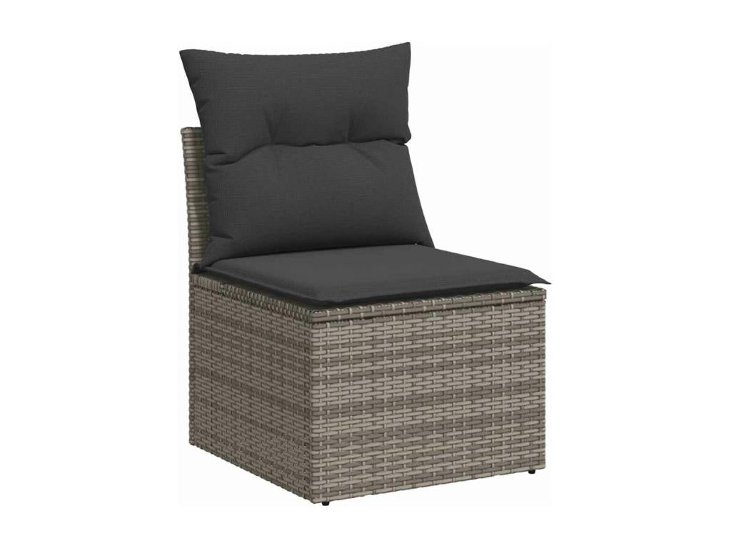 7-Piece Outdoor Patio Set with Cushions - Brown Resin, W 21.7 x D 27.2 x H 24.4 in