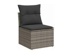 7-Piece Outdoor Patio Set with Cushions - Brown Resin, W 21.7 x D 27.2 x H 24.4 in