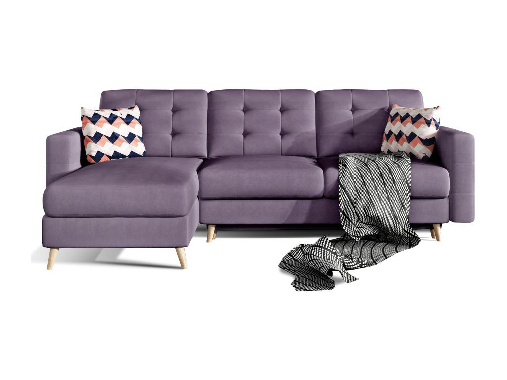 Sofa - Parme Polyester Fabric, W 98.4 x D 34.6 x H 34.3 in
