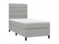 Bed Frame with Mattress with LED - White Polyester Fabric, W 76 x D 35.4 x H 46.5 in