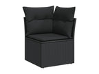 10-Piece Outdoor Patio Set with Cushions - Black Resin, W 24.4 x D 24.4 x H 27.2 in