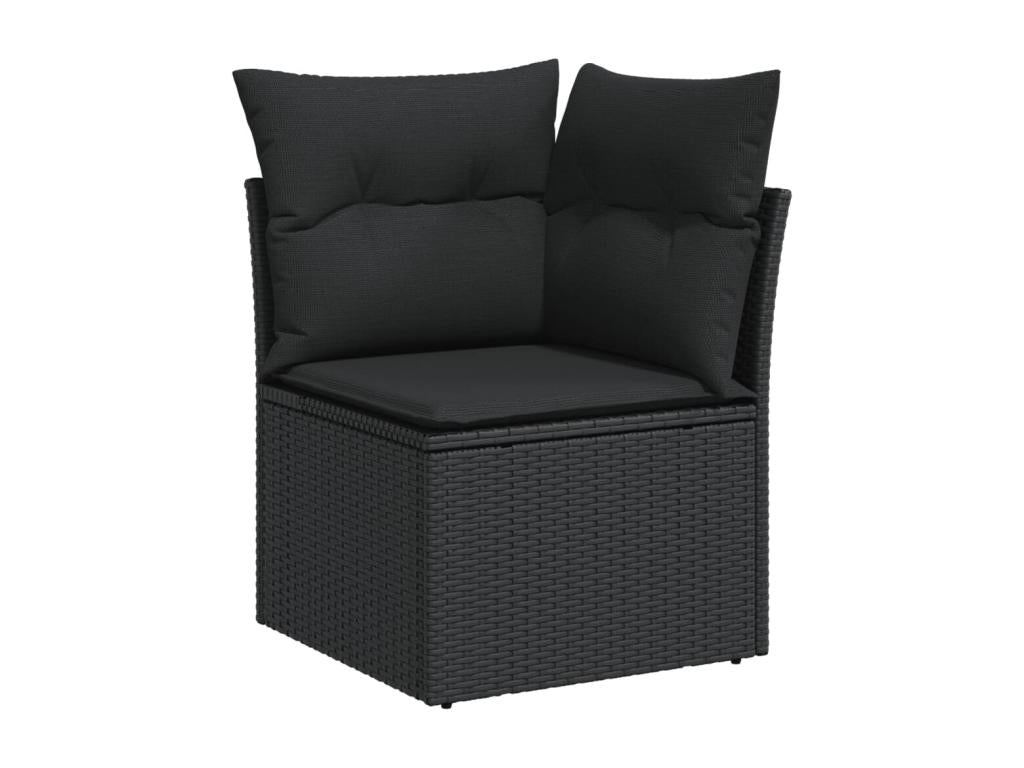 10-Piece Outdoor Patio Set with Cushions - Black Resin, W 24.4 x D 24.4 x H 27.2 in