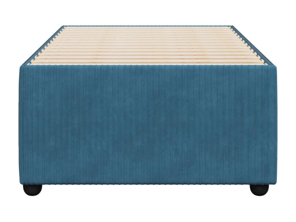 Bed Frame with Mattress - Blue Soie, W 78.7 x D 35.4 x H 18.1 in