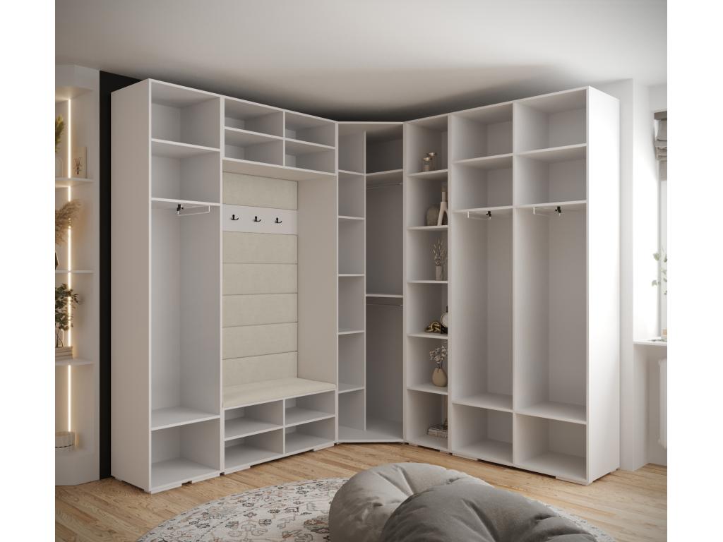 Home Item - Gray Engineered Wood, W 91.3 x D 18.5 x H 93.2 in