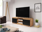 TV Stand with LED - Natural Engineered Wood, W 47.2 x D 15 x H 14 in