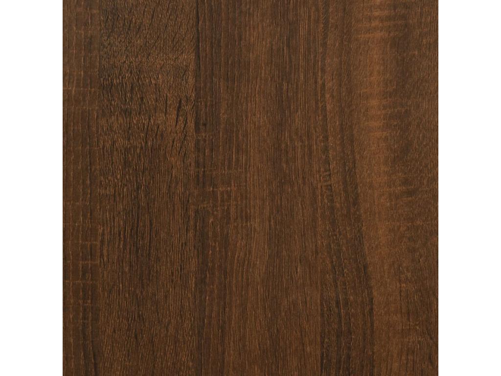 Bed - Brown Wood, W 76 x D 48.4 x H 7.9 in