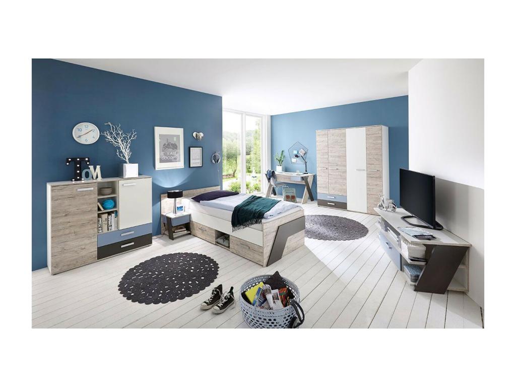 TV Stand - Beige Engineered Wood, W 53.1 x D 19.7 x H 20.3 in