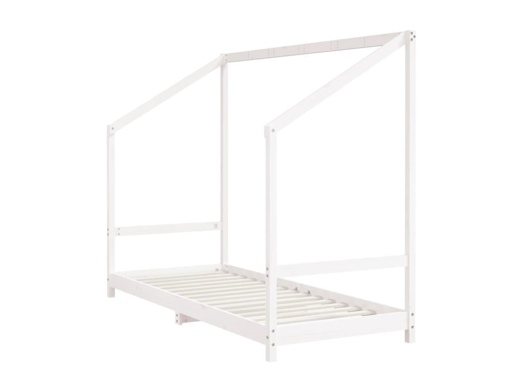 Bed - White Wood, W 80.9 x D 67.3 x H 62.2 in