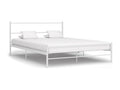 Bed - White Metal, W 82.3 x D 57.9 x H 33.1 in