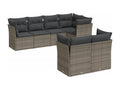7-Piece Outdoor Patio Set with Cushions - Black Resin, W 24.4 x D 24.4 x H 27.2 in