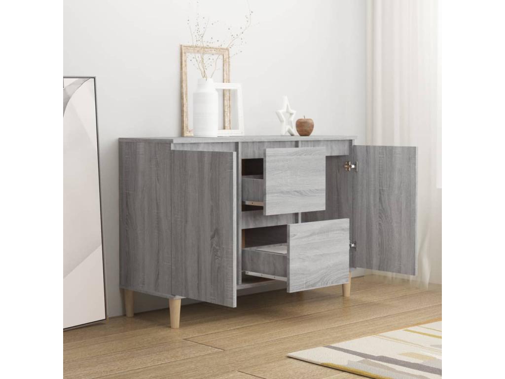 Sideboard - Gray Wood, W 40.7 x D 13.8 x H 27.6 in