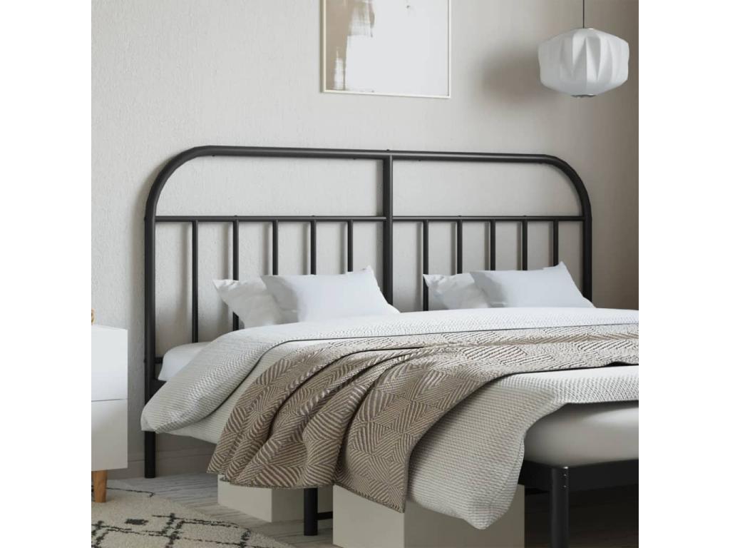 Bed - Black Steel, W 65.4 x D 1.2 x H 39.4 in