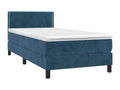 Bed Frame with Mattress with LED - Dark Blue Wood, W 79.9 x D 35.4 x H 34.6 in