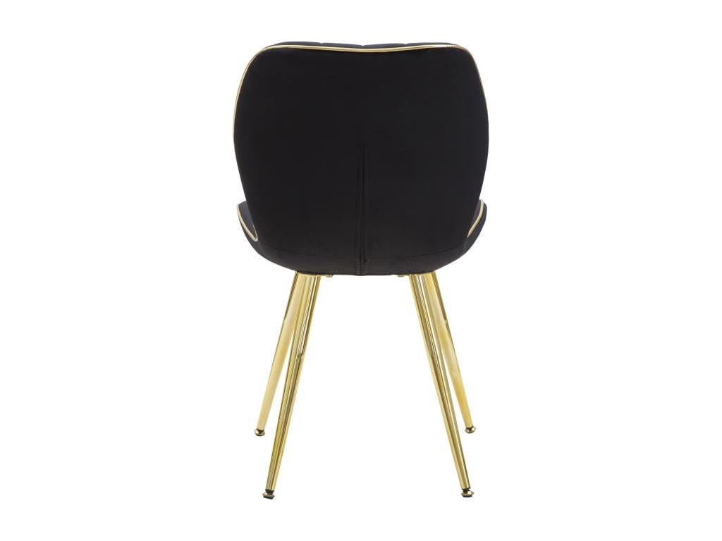 Set of 2 Chairs - Gold Engineered Wood, W 22.8 x D 18.1 x H 30.3 in