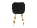Set of 2 Chairs - Gold Engineered Wood, W 22.8 x D 18.1 x H 30.3 in