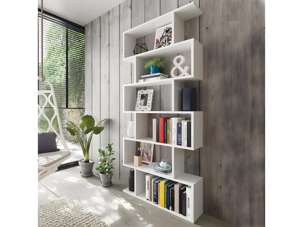 Bookcase - White Engineered Wood, W 31.5 x D 9.8 x H 74.8 in