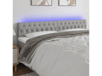 Bed with LED - Gray Polyester Fabric, W 78.7 x D 2.8 x H 34.6 in