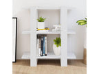 Bookcase - White Wood, W 31.5 x D 11.8 x H 34.3 in