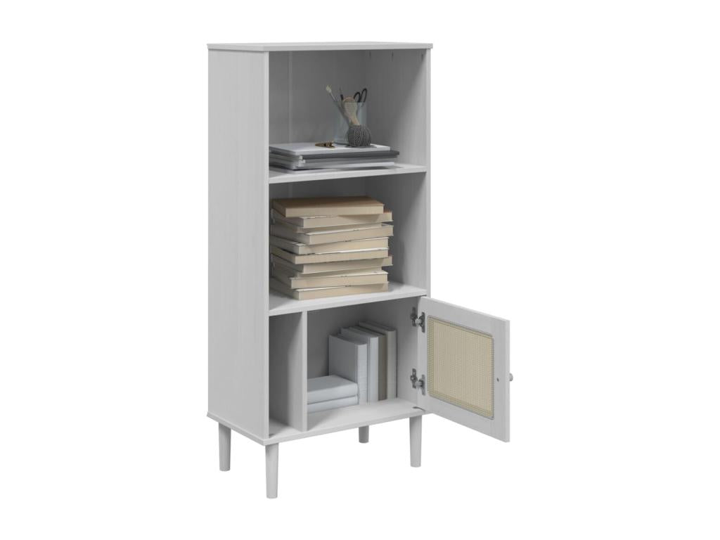 Bookcase - White Wood, W 23.6 x D 13.8 x H 51.2 in