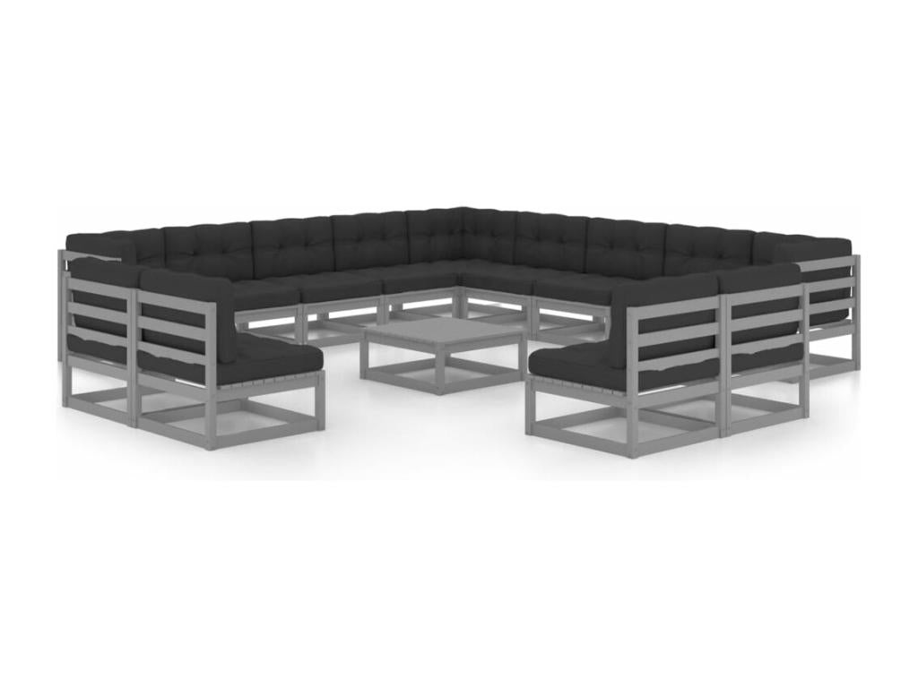 Outdoor Patio Set - Brown Wood, W 27.6 x D 27.6 x H 26.4 in