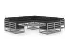 Outdoor Patio Set - Brown Wood, W 27.6 x D 27.6 x H 26.4 in