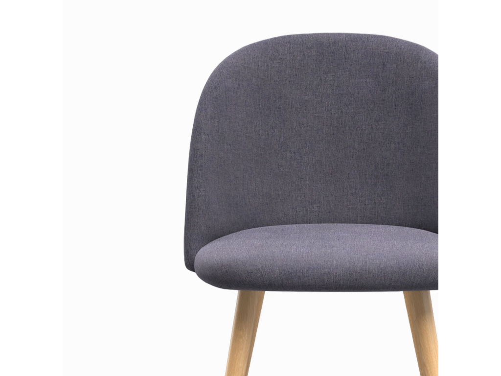 Chair - Gray Cotton, W 19.5 x D 20.1 x H 30.5 in