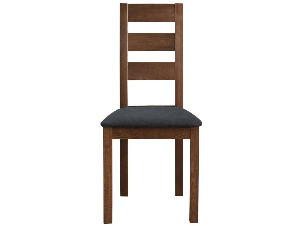 Set of 2 Chairs - Natural Polyester Fabric, Solid Wood, W 17.7 x D 20.3 x H 38 in