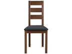 Set of 2 Chairs - Natural Polyester Fabric, Solid Wood, W 17.7 x D 20.3 x H 38 in