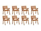 Set of 8 Chairs - Gray Polyester Fabric, W 23.2 x D 23.2 x H 34.3 in