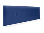 Bed - Blue Faux Leather, Pine Wood, W 59.1 x D 1.6 x H 19.7 in