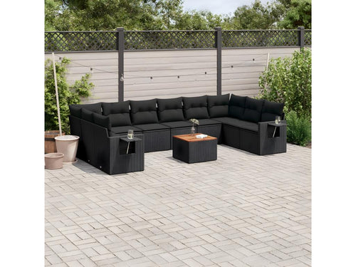 11-Piece Outdoor Patio Set with Cushions - Gray Resin, W 32.7 x D 24.4 x H 27.2 in