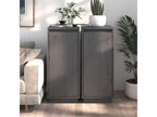 Set of 2 Sideboards - Gray Wood, W 12.4 x D 13.4 x H 29.5 in