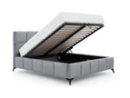 Bed - Brown Velvet, W 70.9 x D 86.6 x H 27.6 in