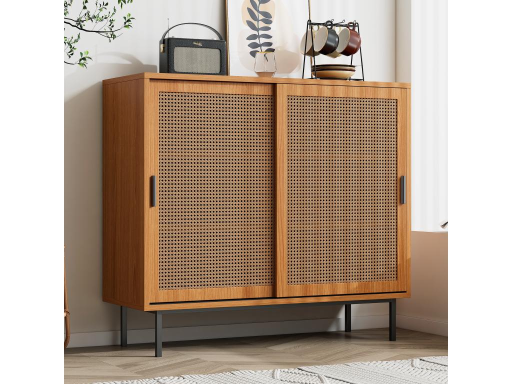 Sideboard - Natural Wood, W 39.4 x D 14.6 x H 35.4 in