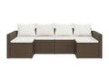 2-Piece Outdoor Patio Set with Cushions - Brown Wood, W 27.8 x D 27.8 x H 25.6 in